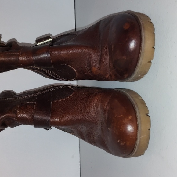 Kork by krork-ease Brown leather boots  motorcycle style - Picture 5 of 14